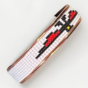 Southwestern Thunderbird Copper Beaded Cuff Bracelet Handmade Native Style NEW